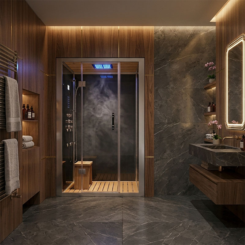 Builtin steam shower Hamam Sultan IV1 | Santeco Built in steam shower Hamam Sultan IV in bathroom