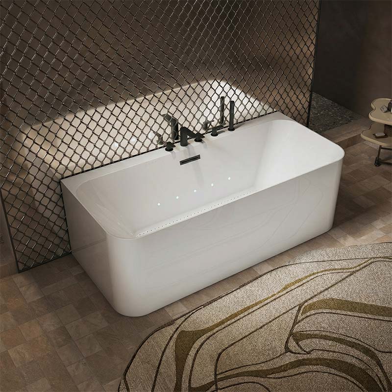 Whirlpool bathtub Nautic Slim 170 cm with Black Faucets