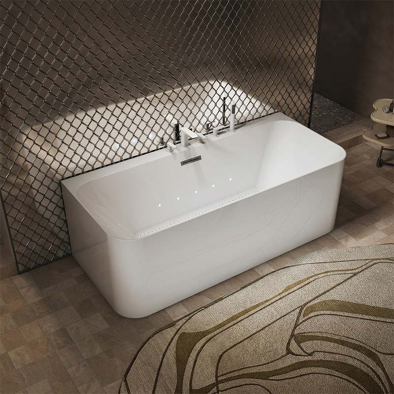 Whirlpool bathtub Nautic Slim 170 cm with White Faucets