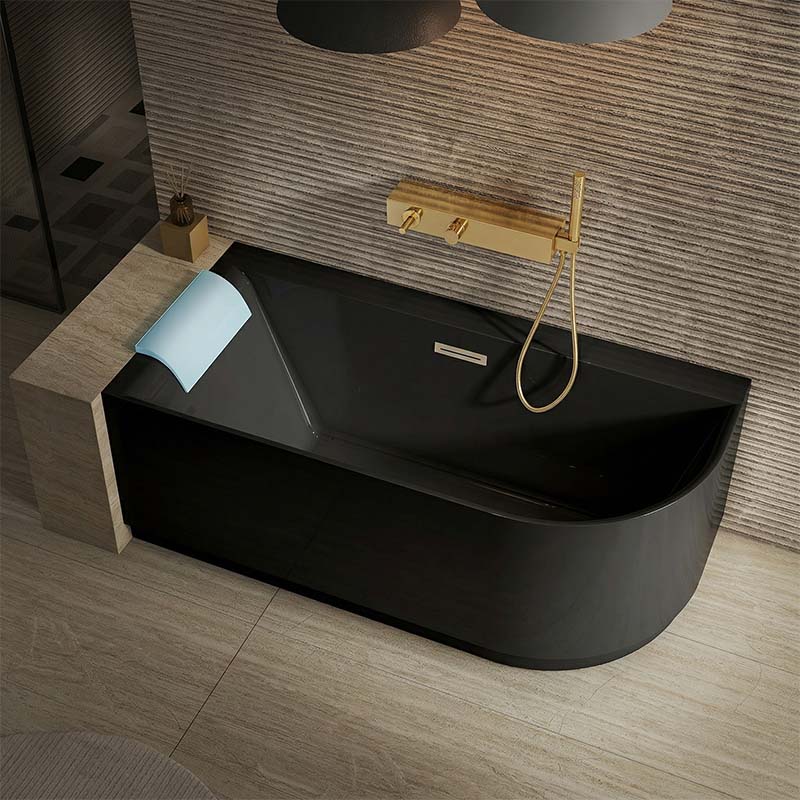 Bathtub with black acrylic finish