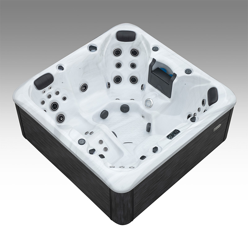 Compact 5 person outdoor hot tub